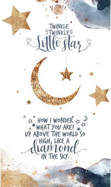 Trusou de botez pentru baieti cu praf de stele auriu, Twinkle Twinkle Little Star  7